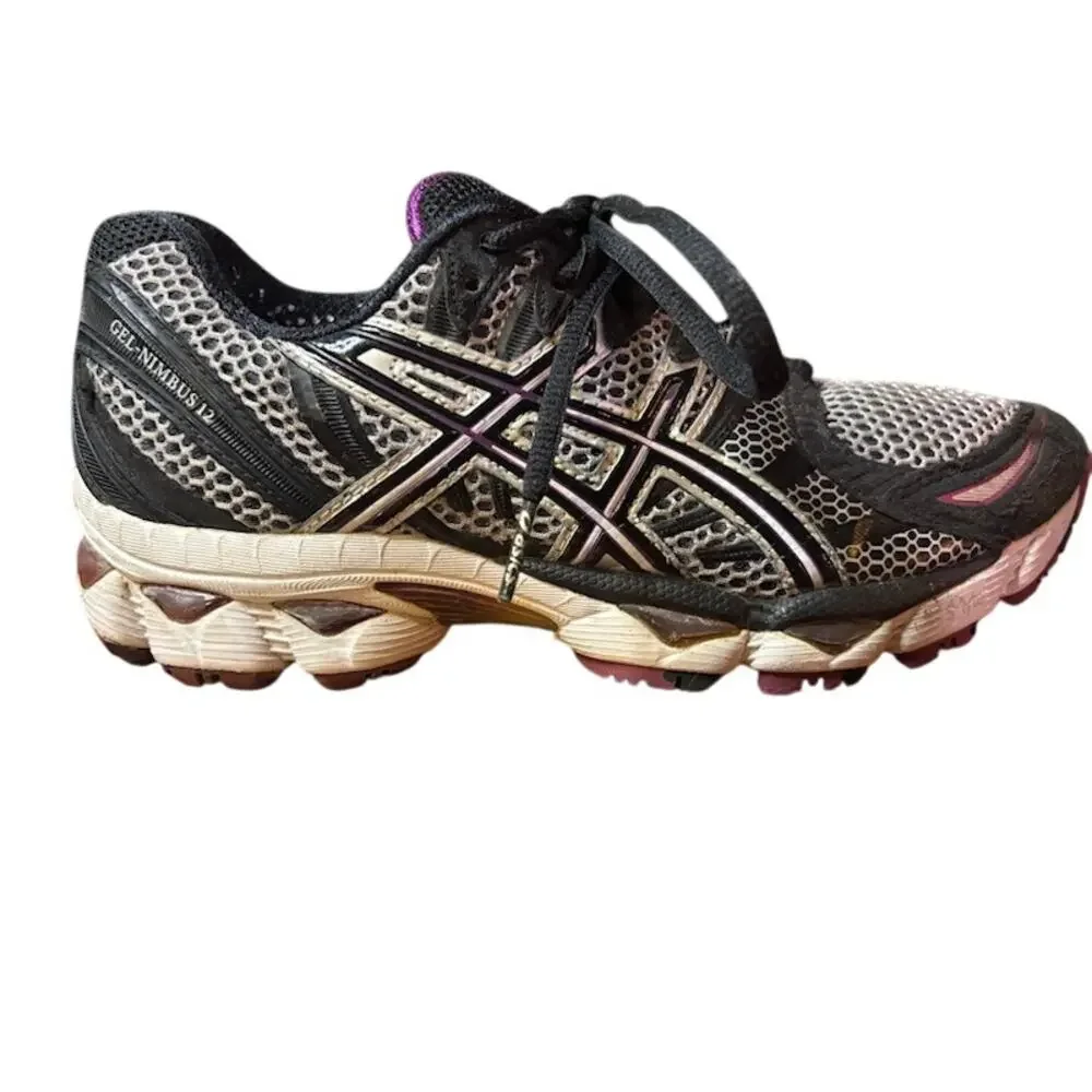 ASICS Gel T095N Women's 8 Running Shoes Gray Black Pink Athletic Sneakers